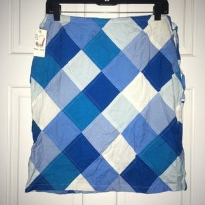 Searle/Rosa cha swimsuit skirt/cover, blue checker